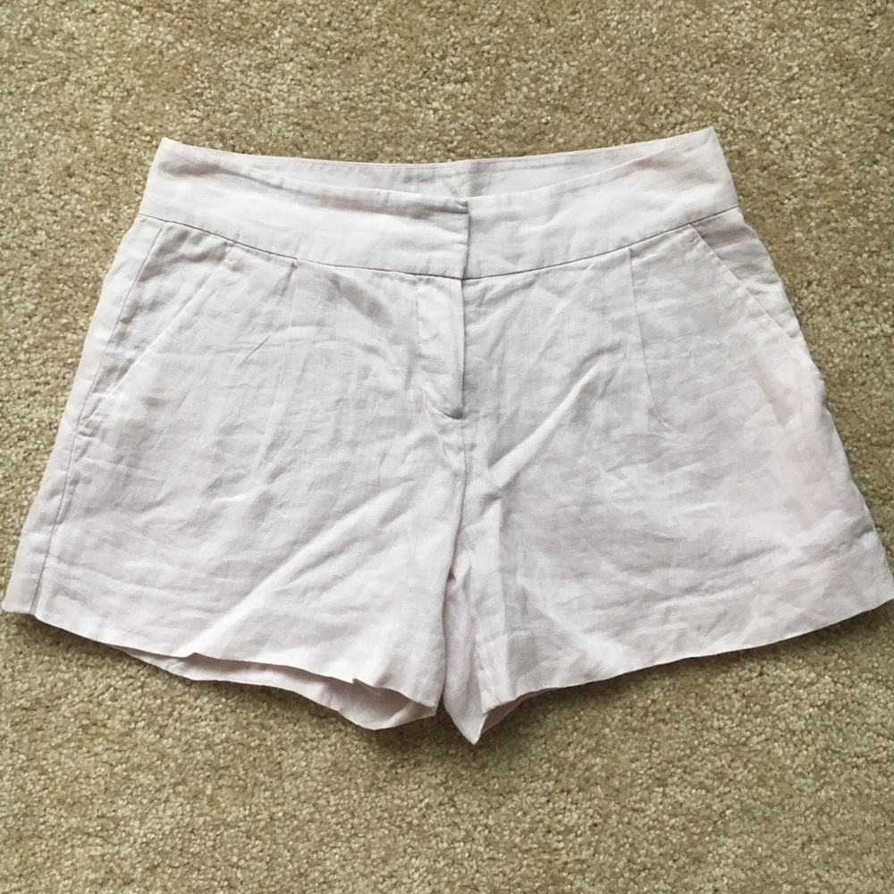 Light Pink Theory Linen Shorts